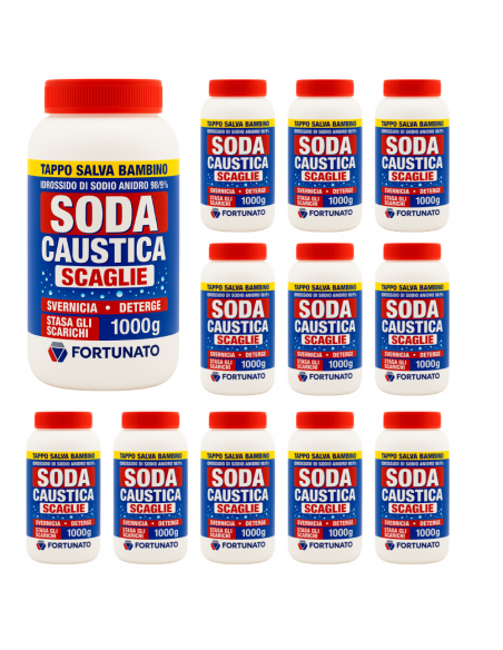 Soda Caustica Scaglie Incrostazioni e Vernici Cucina Garage Bagno 1 Kg Pezzi 12