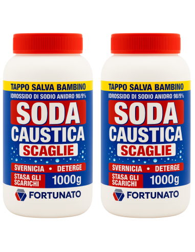 Disgorgante Potente per Scarichi e Forni Soda caustica da 1 Kg Pezzi 2