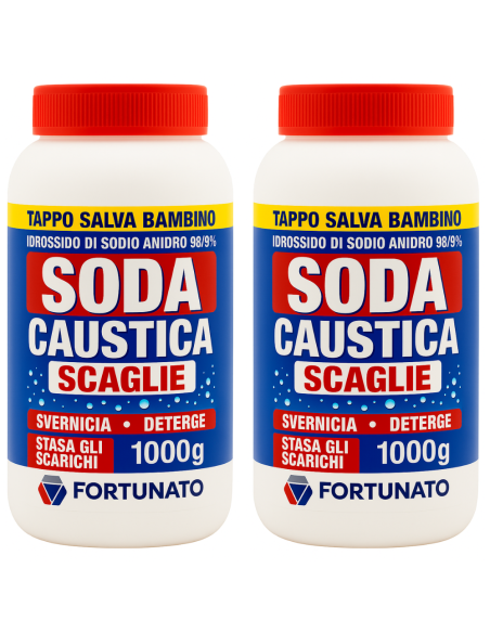 Disgorgante Potente per Scarichi e Forni Soda caustica da 1 Kg Pezzi 2