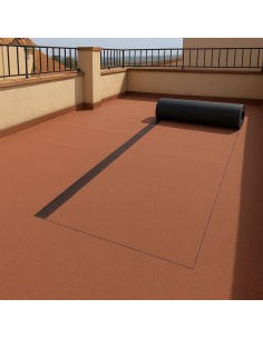 Guaina Ardesiata Rossa CASASCIUTTA Impermeabilizzazione Terrazze 5 Rotoli 1x10 m 2