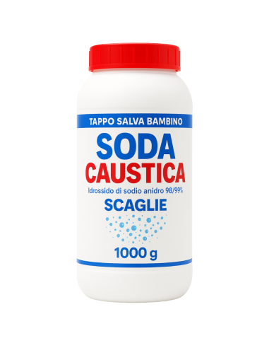 Soda Caustica in Scaglie Bianche di Idrossido di Sodio Formato 1 Kg 