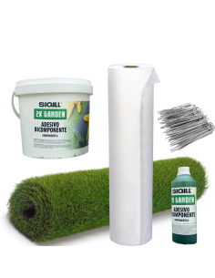 Prato 2 mt x 10 mt Fili 45 mm Tessuto Non Tessuto Adesivo 40 Picchetti