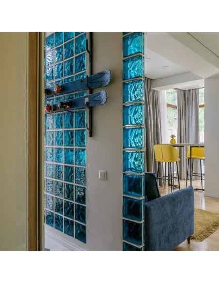 Vetromattone Ondulato Modello Pure Turchese 190 x 190 x 80 mm Confezione 6 Pezzi