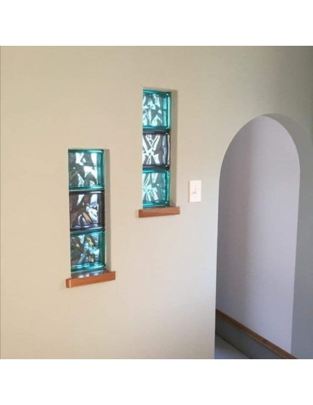 Vetromattone Ondulato Modello Pure Turchese 190 x 190 x 80 mm Confezione 6 Pezzi