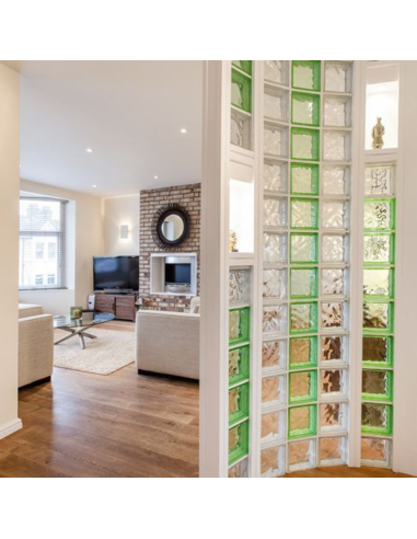 Vetromattone Ondulato Modello Pure Lime 190 x 190 x 80 mm Confezione 6 Pezzi