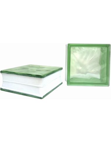 Vetromattone Ondulato Modello Pure Lime 190 x 190 x 80 mm Confezione 6 Pezzi