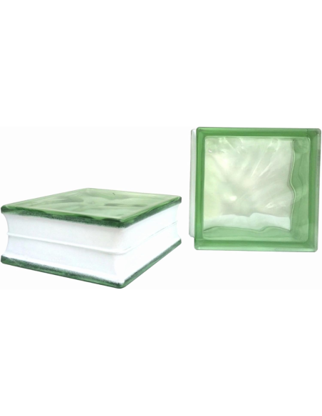 Vetromattone Ondulato Modello Pure Lime 190 x 190 x 80 mm Confezione 6 Pezzi