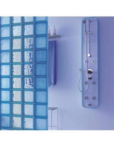 Vetromattone Ondulato Modello Pure Azzurro 190 x 190 x 80 mm Confezione 6 Pezzi