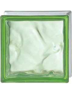 Vetromattone Effetto Ondulato Lime 190 x 190 x 80 mm Confezione 6 Pezzi