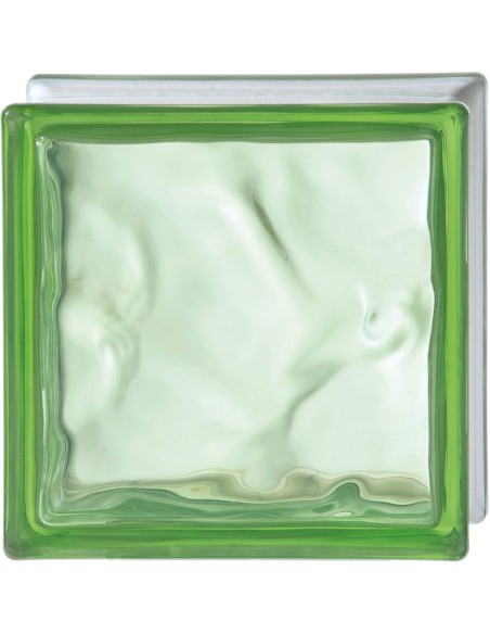 Vetromattone Effetto Ondulato Lime 190 x 190 x 80 mm Confezione 6 Pezzi