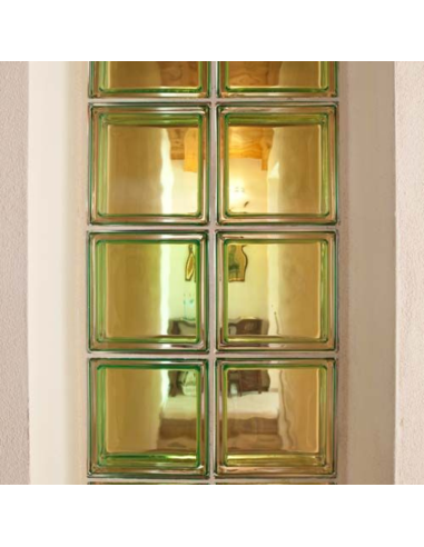 Vetromattone Effetto Ondulato Lime 190 x 190 x 80 mm Confezione 6 Pezzi