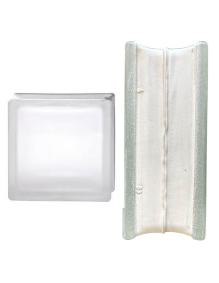 Vetromattone Neutro Satinato Bianco 190 x 190 x 80 mm Confezione 6 Pezzi