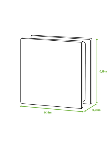 Vetromattone Neutro Satinato Bianco 190 x 190 x 80 mm Confezione 6 Pezzi