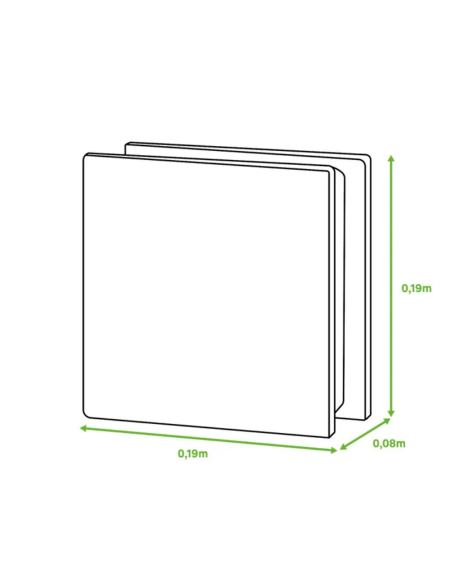 Vetromattone Neutro Satinato Bianco 190 x 190 x 80 mm Confezione 6 Pezzi