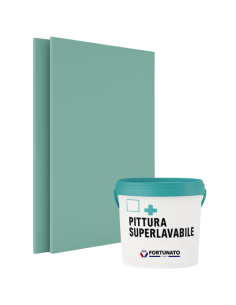 Set 1 Idrolastra Cartongesso H2 BA13 1200x2000 Pittura Superlavabile 2,5 L