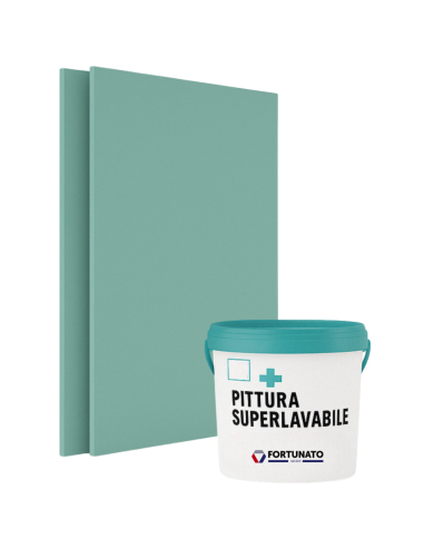 Set 1 Idrolastra Cartongesso H2 BA13 1200x2000 Pittura Superlavabile 2,5 L
