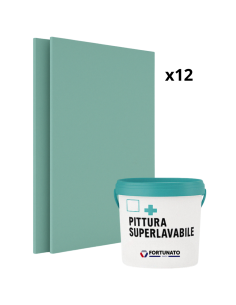 Set 12 Idrolastre Cartongesso H2 BA13 1200x2000 Pittura Superlavabile 4 L