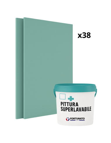 Set 38 Idrolastre Cartongesso H2 BA13 1200x2000 Pittura Superlavabile 13 L