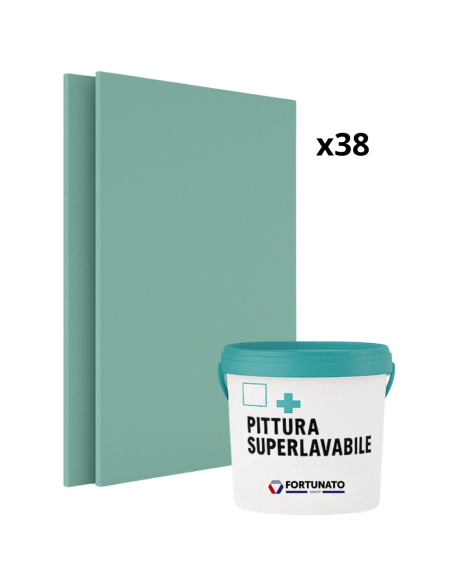 Set 38 Idrolastre Cartongesso H2 BA13 1200x2000 Pittura Superlavabile 13 L