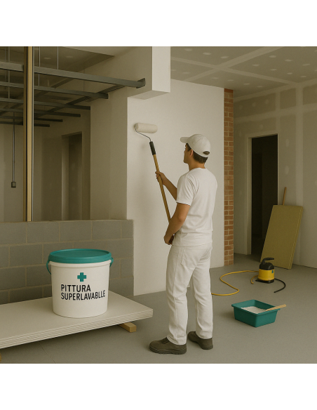 Set 38 Idrolastre Cartongesso H2 BA13 1200x2000 Pittura Superlavabile 13 L