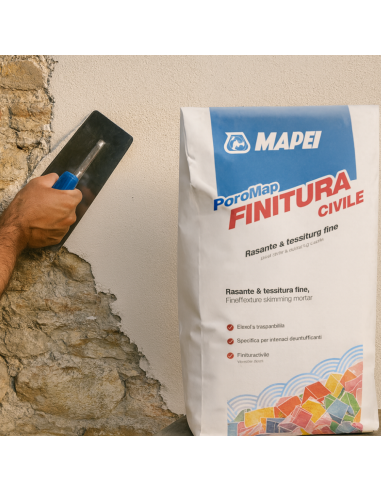 Poromap Finitura Civile Malta Traspirante Per Intonaci Deumidificanti 25 Kg
