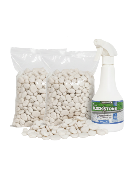 Kit Stabilizzazione Ciottoli 2 Sacchi da 5 Kg  Con Legante Formato 0,5 L 