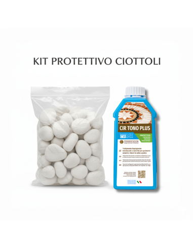 Ciottoli decorativi Bianco Carrara – Effetto bagnato brillante con CIR Tono Plus Protettivo