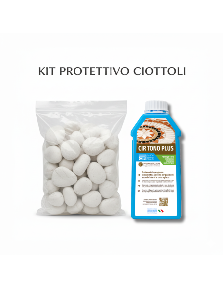 Ciottoli decorativi Bianco Carrara – Effetto bagnato brillante con CIR Tono Plus Protettivo