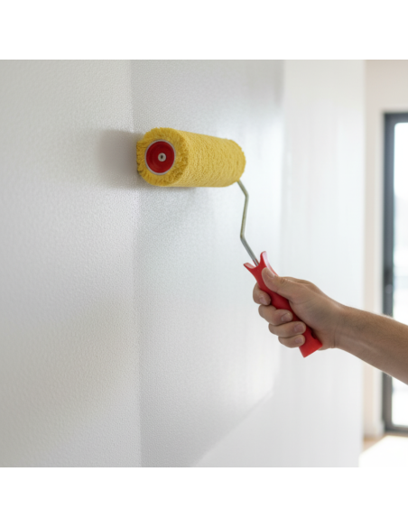 Rullo Giallo In Lana 25 Cm Con Manico Ergonomico