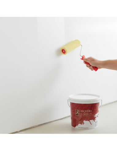 Kit Pittura Naturale Antibatterica E Rullo In Lana Giallo 25 cm