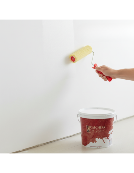 Kit Pittura Naturale Antibatterica E Rullo In Lana Giallo 25 cm