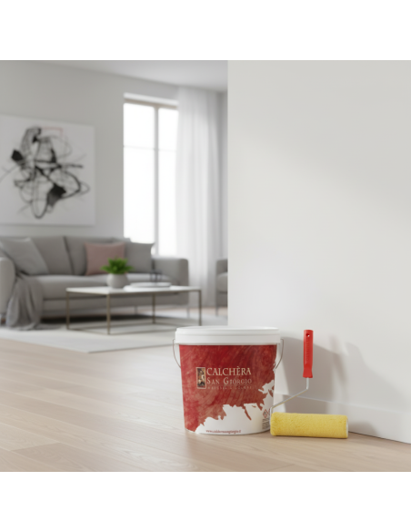 Kit Pittura Naturale Antibatterica E Rullo In Lana Giallo 25 cm