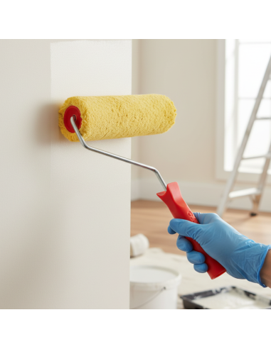 Kit Pittura Naturale Antibatterica E Rullo In Lana Giallo 25 cm