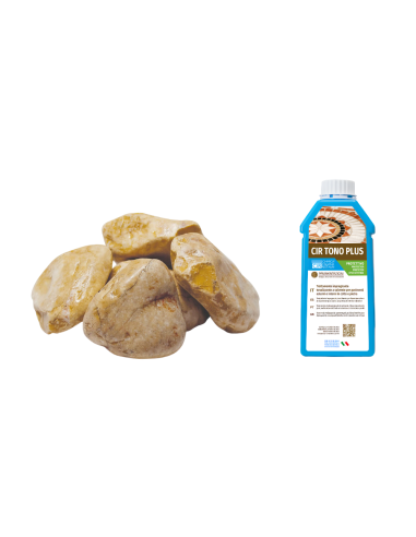 Ciottoli Giallo Siena Brillanti Effetto Bagnato con Protettivo CIR