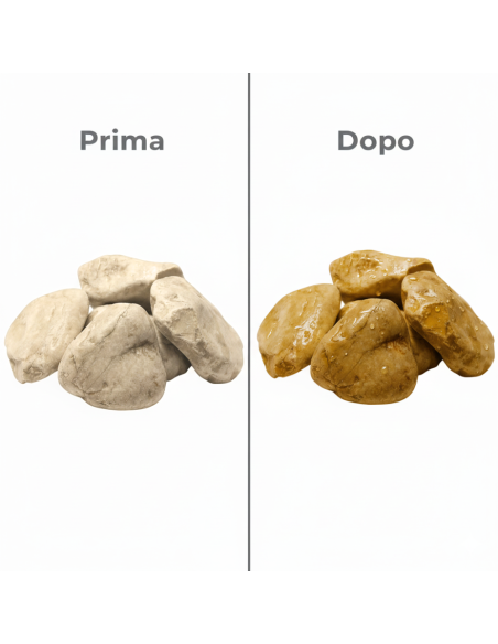 Ciottoli Giallo Siena Brillanti Effetto Bagnato con Protettivo CIR