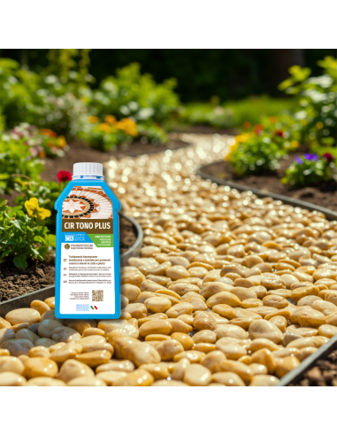 Ciottoli Giallo Siena Brillanti Effetto Bagnato con Protettivo CIR