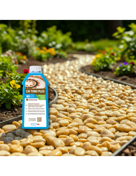 Ciottoli Giallo Siena Brillanti Effetto Bagnato con Protettivo CIR