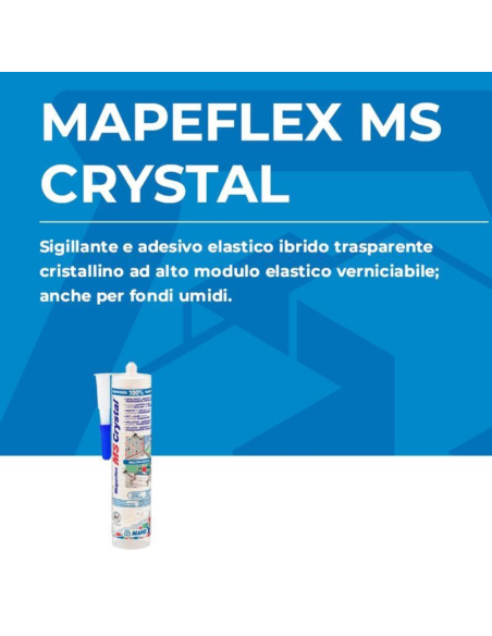 Silicone Trasparente Mapei Mapeflex Ms Crystal Per Sigillature Invisibili 300 ml