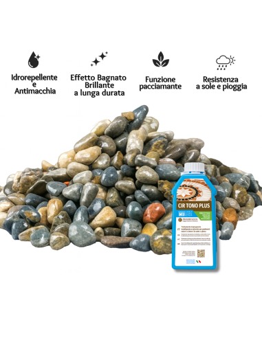 Kit Ciottoli Grigio Ghedi E Cir Tono Plus Effetto Bagnato