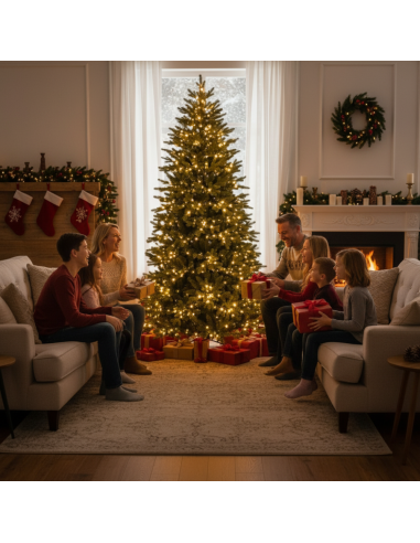 PinoBrillo Albero Di Natale con 950 Luci Led Incorporate Effetto Real Touch 210 cm