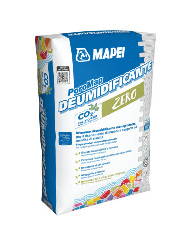 Poromap Intonaco Deumidificante 20 Kg Per Risanamento Murature 10 Sacchi
