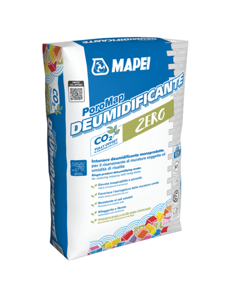 Poromap Intonaco Deumidificante 20 Kg Per Risanamento Murature 10 Sacchi
