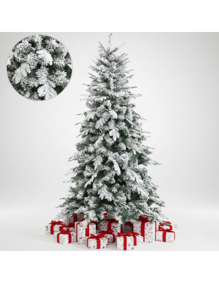 BiancoPino Albero Di Natale Innevato Effetto Realistico Elegante Real touch