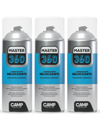 Master 360 Spray Lubrificante Sbloccante Da 400ml 3 Pezzi