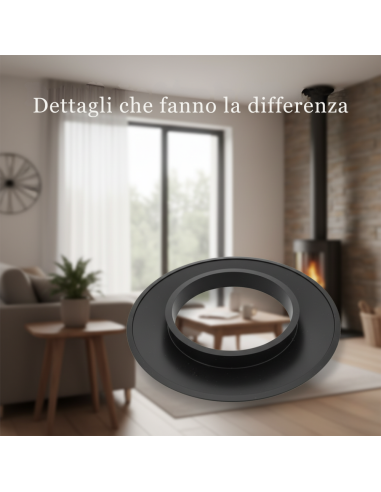 Rosone Finitura Arredo ø 80 mm Silicone Canale Fumo Stufa Pellet Copertura
