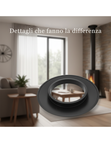 Rosone Finitura Arredo ø 80 mm Silicone Canale Fumo Stufa Pellet Copertura