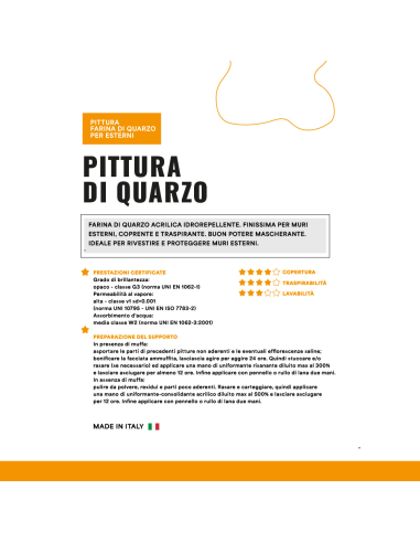 Farina Quarzo Acrilica Coprente Traspirante Finissima Rivestimento Muri Esterni