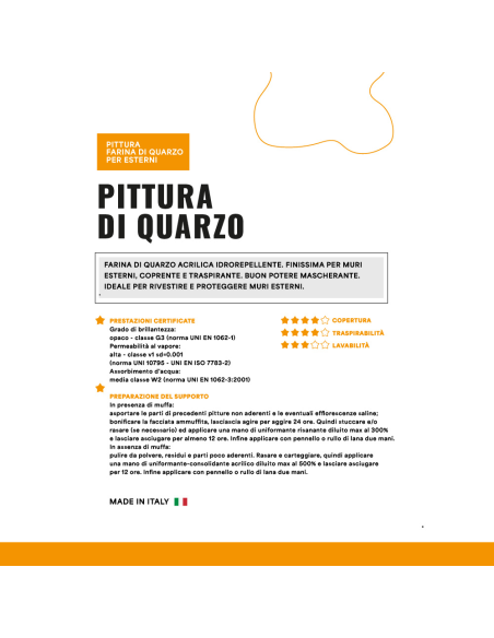 Farina Quarzo Acrilica Coprente Traspirante Finissima Rivestimento Muri Esterni