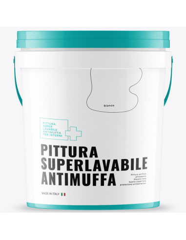 Pittura Acrilica Ultra Opaca Super Lavabile Antimuffa Protezione Antibatterica 