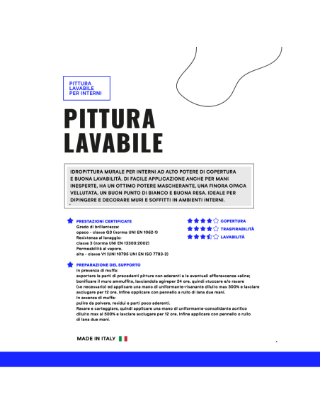 Idropittura Lavabile Elevata Copertura Opaca Bianca Muri Soffitti Interni